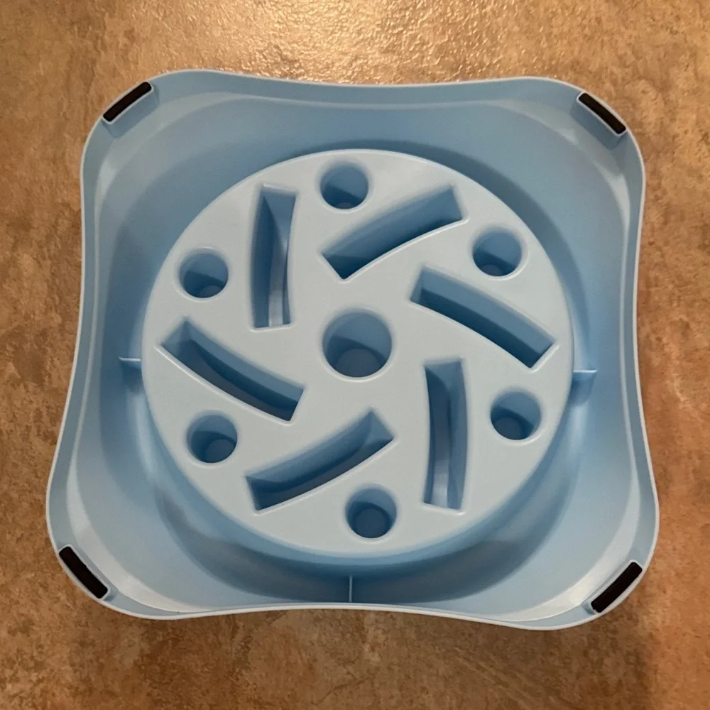 NEW Pale Blue Slow Feeder Maze Dog Bowl